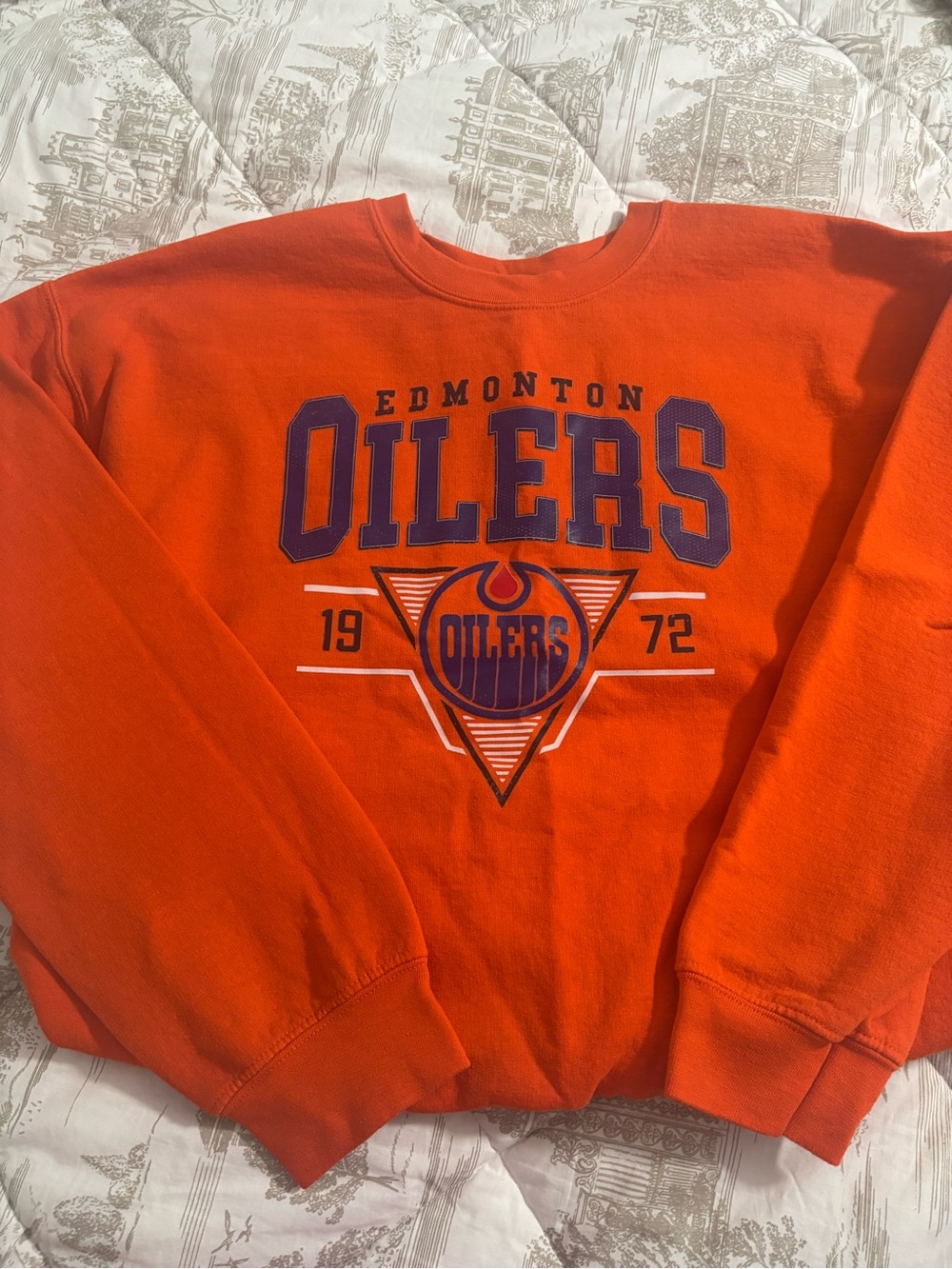 Edmonton Oilers Orange Crewneck Sweatshirt